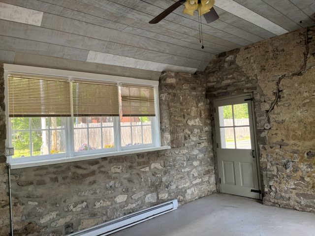 Interior of building facing road